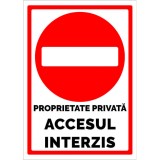 Semn pentru proprietate privata si accesul interzis