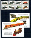 Grenada Grenadines 1992 - Locomotive, trenuri, jucării, serie si colite neuzate