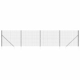 Cumpara ieftin Gard plasa de sarma cu tarusi de fixare, antracit, 1,4x10 m