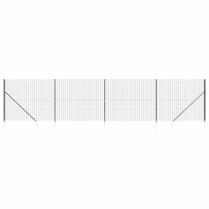 Gard plasa de sarma cu tarusi de fixare, antracit, 1,4x10 m