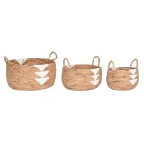 Cumpara ieftin Set de Coșuri DKD Home Decor Alb Natural Въже Iarbă de mare (3 Piese)