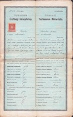 A3345N Certificat absolvire Gimnaziul Rom&acirc;nesc din Brașov Romulus Mioc (primar Petroșani, prefect județ Hunedoara) 1904 semnat olograf Ioan Mețianu
