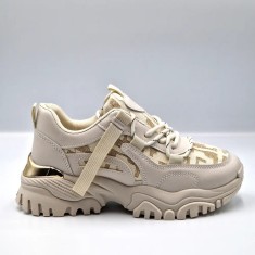 Sneakers dama low-top, Bej - 40
