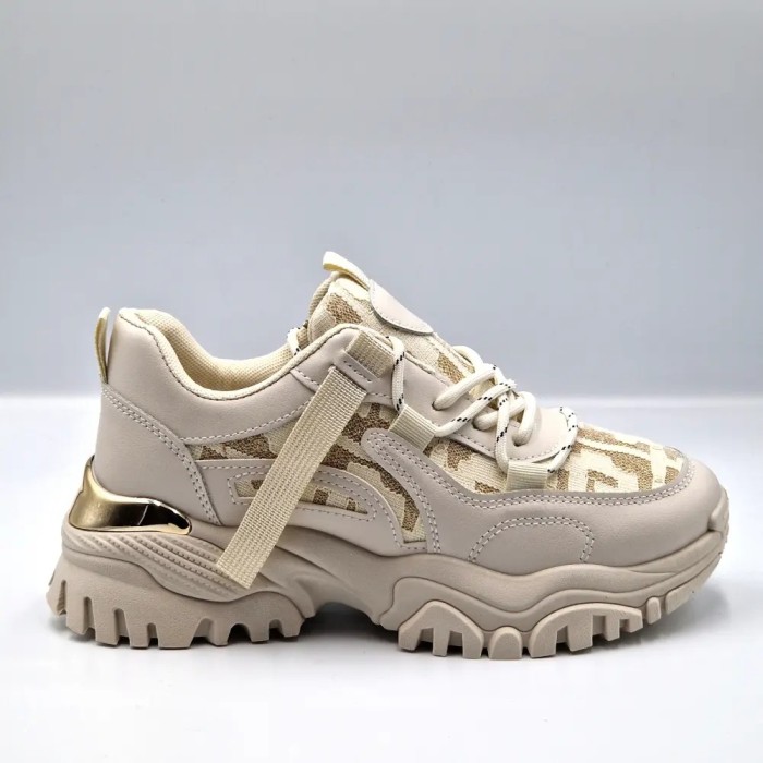 Sneakers dama low-top, Bej - 37