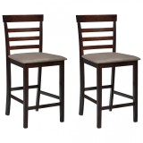 Set 2 scaune de bar din lemn, maro cu bej, vidaXL