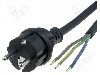 Cablu alimentare AC, 1.5m, 3 fire, culoare negru, cabluri, CEE 7/7 (E/F) mufa, JONEX - S3RR-3/25/1.5BK