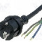 Cablu alimentare AC, 1.5m, 3 fire, culoare negru, cabluri, CEE 7/7 (E/F) mufa, JONEX - S3RR-3/25/1.5BK