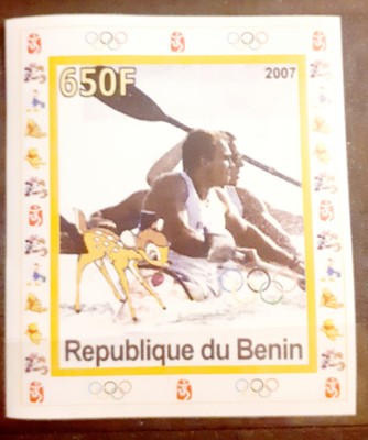 Benin 2007 sport, canoe, Olimpiada colita nedantelata nestampilata, mnh foto