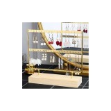 Expozor metalic pentru Cercei - 2 randuri, 27cm - Culoare Neagra / Auriu / Alba