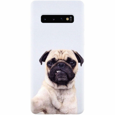 Husa silicon pentru Samsung Galaxy S10, Simple Pug Selfie foto