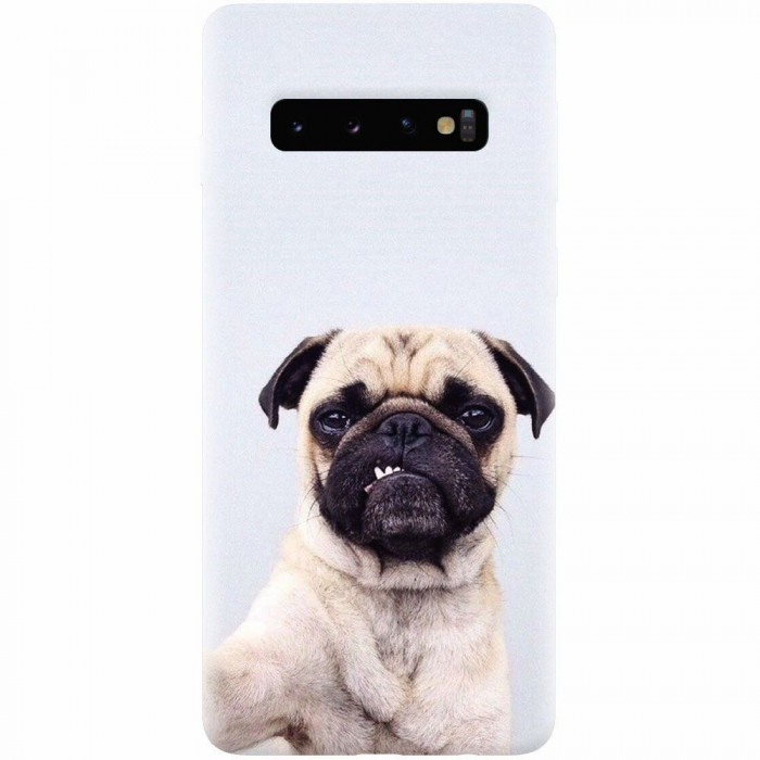 Husa silicon pentru Samsung Galaxy S10, Simple Pug Selfie