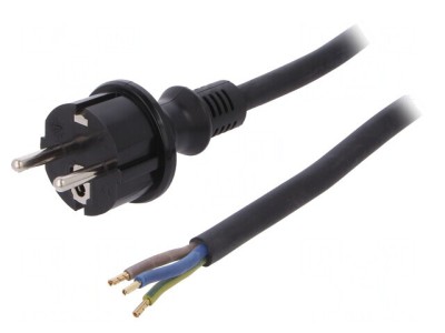 Cablu SCHUKO 3x2,5mm2 cu Mufă Gumă foto