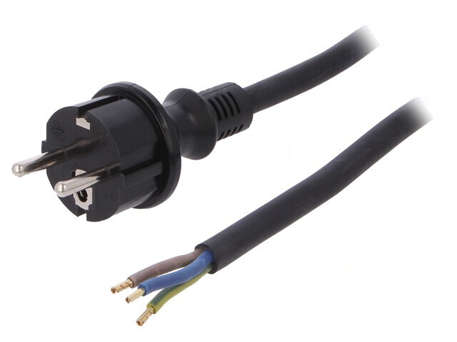 Cablu SCHUKO 3x2,5mm2 cu Mufă Gumă