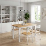 VidaXL Masă de dining EKAI Alb 112 x 70 x 76,5 cm Lemn masiv de pin 42037008