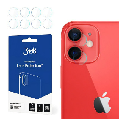 Folie Protectie Camera spate 3MK pentru Apple iPhone 12 mini, Set 4 buc, Plastic foto