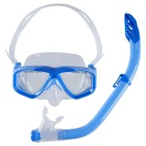 Cumpara ieftin Set 2 piese ochelari si tub respiratie pentru snorkeling Crane, pentru copii, Albastru, Marime universala