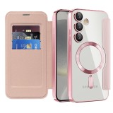 Husa Samsung Galaxy S24 Plus Asteroid GSM SmartMag Book Case, roz