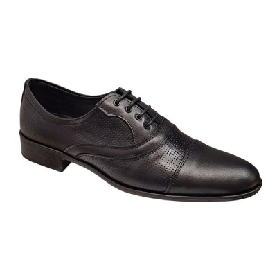 Pantofi barbati eleganti din piele naturala - Model Negru Matritat 18N foto