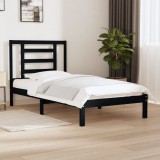 VidaXL Cadru de pat Single 3FT, negru, 90x190 cm, lemn masiv de pin