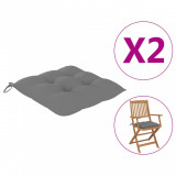 Perne de scaun, 2 buc., gri, 40 x 40 x 7 cm, textil, vidaXL