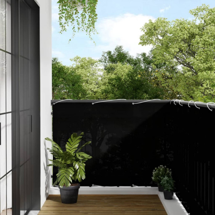 vidaXL Paravan de balcon, negru, 120x1000 cm, 100% poliester oxford
