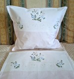 Set 2 Fete de pernuta, Vintage din bumbac cu broderie aplicata, manuala florala si broderie pe fir