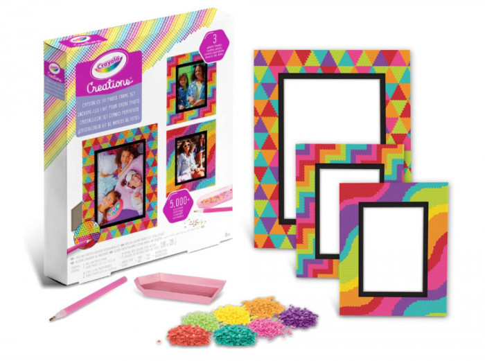 Set de rame foto personalizate Crayola cu cristale colorate - RESIGILAT