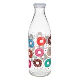 Sticlă cu model Donuts, 1L, Transparentă, CMCLASS