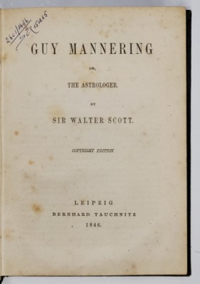 GUY MANNERING or , THE ASTROLOGER by SIR WALTER SCOTT - 1846 foto