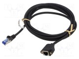 Prelungitor RJ45 S/FTP 6a 2m 27AWG Goobay negru cu LSZH