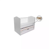 Cumpara ieftin Patut Eurogloria Como Balansoar culisant - Alb cu Cappucino + Saltea Cocos 10 cm