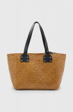 Cumpara ieftin AllSaints poseta MOSLEY STRAW TOTE culoarea maro, WB725Z