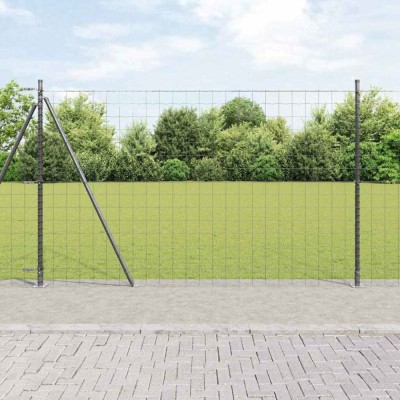 vidaXL &amp;Icirc;ngrădire cu st&amp;acirc;lpi Gri 1.4 x 10 m Oțel foto