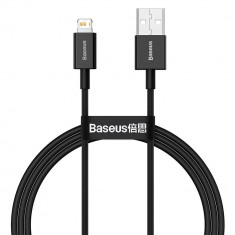 Cablu de date USB - Compatibil cu Mufa Lightning, Baseus Superior, Fast Charging 2, 4 A, Lungime 2m, Negru foto