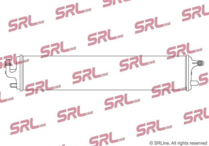 Radiator Mercedes Clasa C, motor: 1.5 T, 2.0 d, 2.0 T, radiator auxiliar; intrare/iesire conectare rapida; Mhev, 635x137x14, SRLine, Aluminiu/