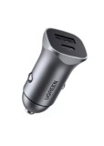 INCARCATOR auto Ugreen, &quot;CD130&quot; 1 x USB Output 5V/2.4A si 1 x USB Type-C Output 5V/3A, total output 18W, pt. bricheta auto, gri &quot;30780&quot; (timbru verde
