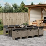 Gossi set mobilier de gradina cu perne, 11 piese, gri, poliratan