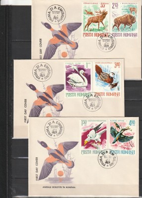 RO - FDC - ANIMALE OCROTITE IN ROMANIA ( LP 932 ) 1977 ( 3 DIN 3 ) foto