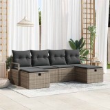 VidaXL Set de canapele pentru grădină 6 pcs Gri 230 x 117 x 85 cm