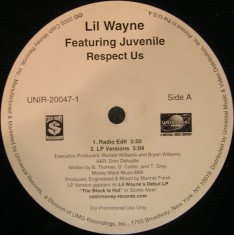 Vinil Lil Wayne &ndash; Respect Us / Drop It Like It's Hot / Young Playa 12" (VG+)