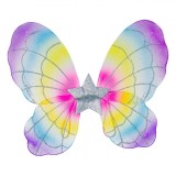 Aripi De Deghizare Fluture, Rainbow Glitter, Stea, Multicolor, 40x32 cm, Benzi Elastice