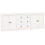 Cumpara ieftin Servanta, alb, 210x35x80 cm, lemn masiv de pin
