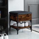 vidaXL Bancă de pantofi, stejar fumuriu, 42x42x45 cm, lemn prelucrat 835184