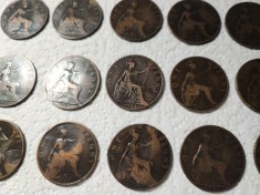 Lot vintage de 18 monede de 1 penny 1901 foto