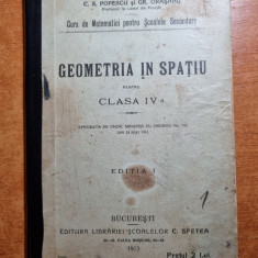 manual geometria in spatiu pentru clasa a 4-a - din anul 1913 - editia 1