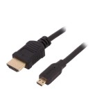 Cablu HDMI 1.4 micro HDMI mufa tata - HDMI mufa tata 1m negru QOLTEC