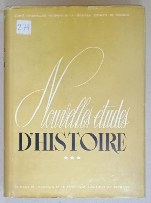 NOUVELLES ETUDES D &amp;#039;HISTOIRE , TOME III , 1965 foto