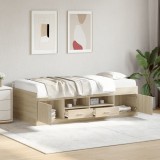 Pat de zi vidaXL stejar sonoma 90x200 cm cu 2 sertare depozitare