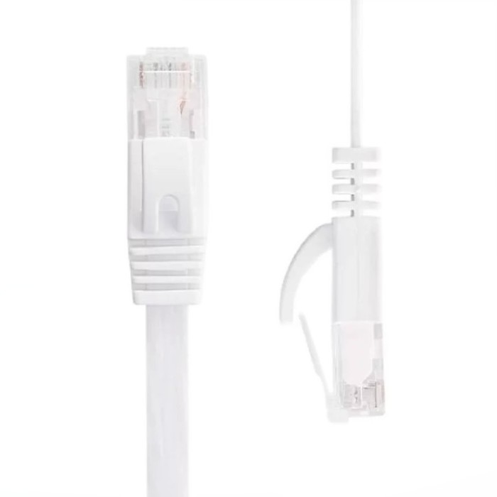 Cablu retea cat6 Plat DeTech, 5M, UTP, albastru, mufat 2 x rj45 cat.6