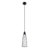 Lampă Suspendată Suba Negru Oțel 1 Bec Coș Geometric Industrial De Interior